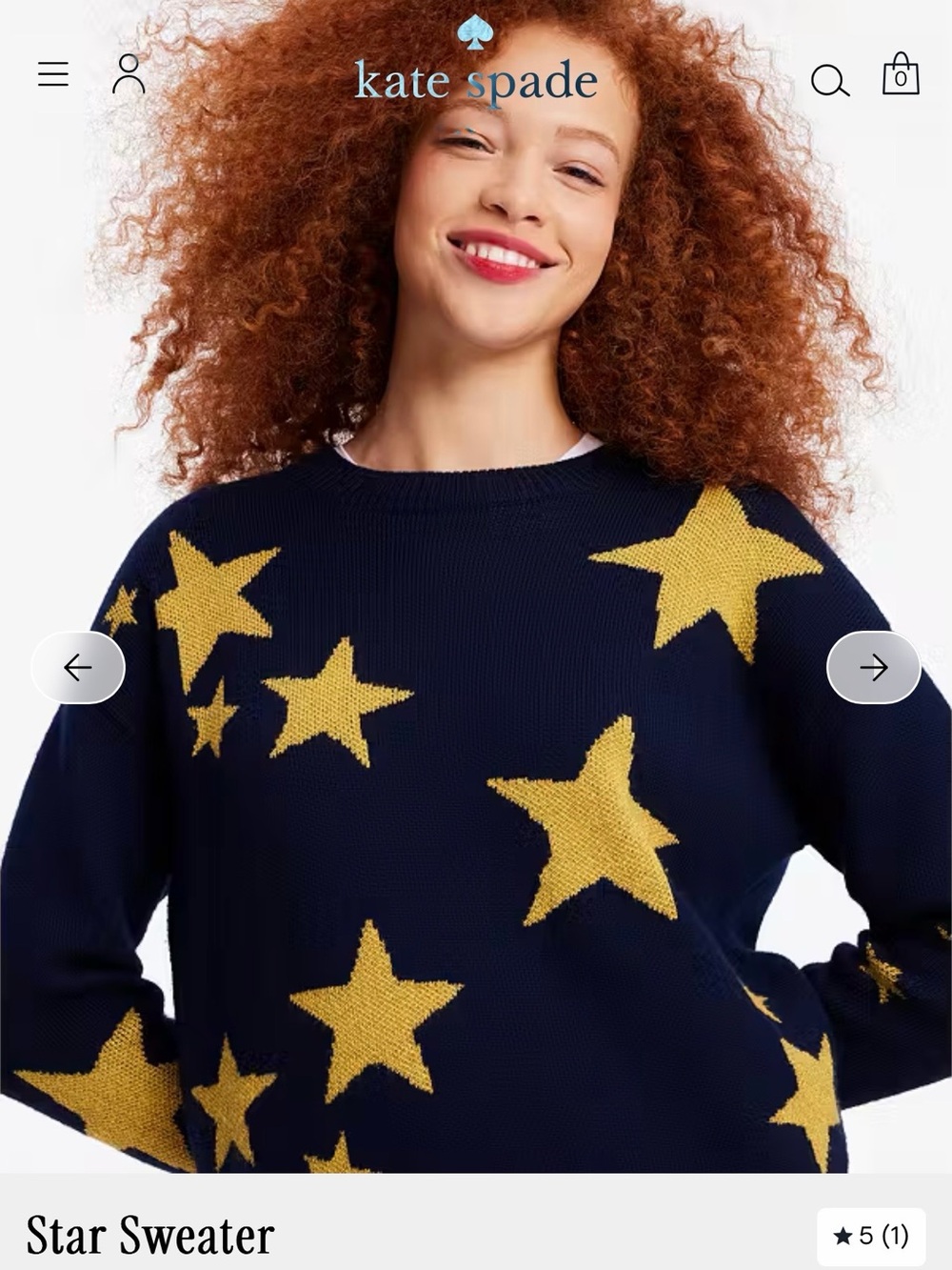 KATE SPADE New York Navy Star Sweater